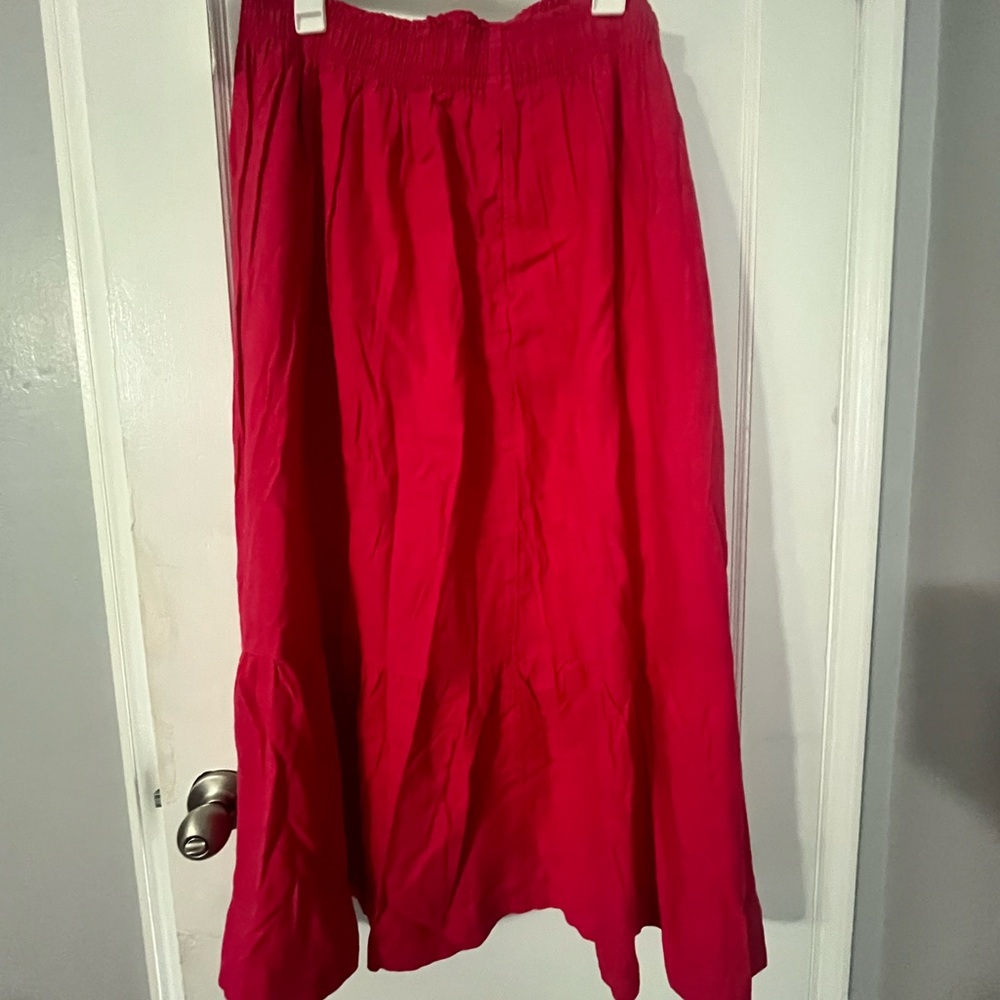 Hot Pink Linen Maxi Skirt